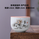 65ml Dehua Balto Porceliano Arbatos Puodelis Vienas Keraminis Puodelis Dubenėlis Arbatos Degustacijos Puodelis Su Sparneliais Puodelis Sustorintas Meistro Puodelis Kung Fu Arbatos Servizas