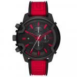 Diesel DZ4530 Griffed Chronograph raudonas silikoninis vyri&scaron;kas laikrodis 48 raudona