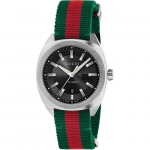 Gucci YA142305 GG2570 Juodo drobės 41 mm vyri&scaron;kas laikrodis 41