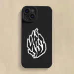 Madingas juodos liepsnos silikoninis telefono dėklas iPhone 16 15 Pro Max 15 14 13 12 11 X XS XR 7 8 Plus SE 16E smūgiams atsparus mink&scaron;tas dangtelis For iPhone 14
