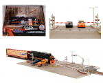 JADA TOYS Nano Scene Greiti ir įsiutę Lenktynių scena Geležinkelio pervažos Diorama Dodge Supra Mini Automobilių rinkinys Nano Scene Greiti ir įsiutę Mini Automobilis ir Įkroviklis/Toyota &