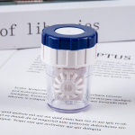 1 vnt. kontaktinių lę&scaron;ių valiklio dėklo dėžutė, rankinis pasukimas, laikiklio laikiklio valymo įrankis rožinė