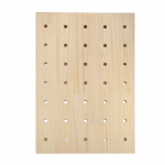 Medinis perforuotas skydas 40x60cm Sieninė daiktų laikymo ir eksponavimo plok&scaron;tė Medinis perforuotas skydas-organaizeris buteliams, puodeliams