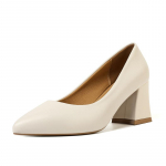 6,5 cm kvadratinis kulnas Madingi gilaus i&scaron;kirpimo auk&scaron;takulniai moterims Klasikiniai smailianosiai suknelių auk&scaron;takulniai vakarėliui Dydis 35-42 35 smėlis