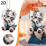2D mieli mados katės akriliniai plok&scaron;ti pakabinami papuo&scaron;alai One Size balta
