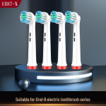 4 vnt. EB50X atsarginių galvučių Oral-B elektriniam dantų &scaron;epetėliui, suderinamos su D12, D16, P2000 modeliais 4-pack Brush Heads