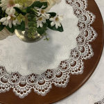 Vintažinė europieti&scaron;ka apvali nėriniuota staltiesė, padėkliukas Diameter 175cm Round