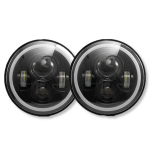 Lezalic 7 colių LED priekinis žibintas kairys ir de&scaron;inys 2 vnt. kalmaro žiedas dienos &scaron;viesos žiedo lemputė Lens vehicle inspection compatible juoda