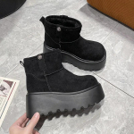 Mada 8CM Nauji Žieminiai Moteri&scaron;ki &Scaron;ilti Sniego Batai Kulnai Auk&scaron;tas Vir&scaron;us Sportiniai 2025 Rudens Kedai Platforma Motociklininko Batai Moterims Botas Feminina 34 juoda