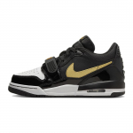 Air Jordan Legacy 312 Low GS Juodi Metaliniai Auksiniai Vaikams Sportbačiai Balti CD9054-071 38.5