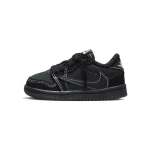 Travis Scott x Air Jordan 1 Retro Low OG SP TD Black Phantom Kūdikio sportbačiai University-Red DO5441-001 26
