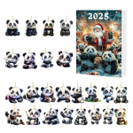 2025 Kalėdinis Panda Advento Kalendorius Animacinis 2D Akrilinis Pandos Pakabukas Atskaitos Kalendorius Daugiafunkcinės Namų Dekoracijos F
