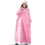 Ypač ilgas dėvimas antklodės džemperis su gobtuvu - Didelio dydžio &scaron;iltas puloveris poilsiui Length 1.5m with 1.8m hood