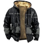 Vyri&scaron;ka žieminė striukė su vilnone striuke su užtrauktuku XXXXXL juoda