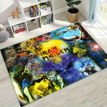 3D Geležinių Merginų Muzikos Grupės Meninis Kilimas-Takelis Miegamajam Svetainei Sofai Namų Durų Takelis Dekoras, Didelis Vaikams Neslystantis Grindų Takelis 60x90cm( 23x35in )