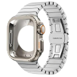 Metalinis dėklas+Nerūdijančio plieno dirželis Apple Watch Band Ultra 3 2 49mm 11 10 46mm Apsauginis apvalkalas Atnaujinimas Iwatch 9 8 7 SE 45mm 44 46mm(Series 11 10) gray