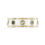 Gucci Icon Planet Bee Star Susikertantis Dvigubas G Ra&scaron;tas Blizgus 18K Auksas Dirbtinio Akmens Žiedas Unisex žiedas Baltas 527095-J8F76-8521 18