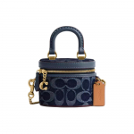 Coach Trail 12 Užtrauktuko Logotipo Pečių Crossbody Krep&scaron;ys Džinsinis Ir Smulkios Ver&scaron;io Odos Mini Moteri&scaron;ki Krep&scaron;iai Žalvario Mėlynas CT097-B4BL Basic Set (Bag+Dust Bag)