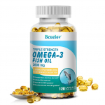 Bcuelov trigubo stiprumo Omega3 žuvų taukai 3600mg, kurių sudėtyje yra EPA DHA astaksantino, 120 kapsulių