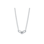 Tiffany & Co. Aukso grandinėlė su dviem žiedais 925 sidabro karoliai moterims 63104345 Box