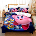 Antklodės užvalkalas Kirbys Star Allies 3D I&scaron;skirtinis Žaidimas Anime Skaitmeninė spauda Lovos patalynės komplektas Antklodė Lova Jaunimui Namų dekoras Vaikams Berniukui Dovana 135x200cm