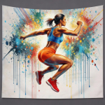 Ry&scaron;ki kūno rengybos ir kultūrizmo gobelenas Spalvingas energijos meno sienų dekoras vakarėliui, sporto salės dekoravimui 150x100cm(60x40in)