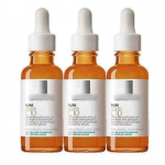 3 vnt. La-Roche Posay SERUMAS SU GRYNU VITAMINU C, Rauk&scaron;les mažinantis koncentratas, suteikiantis spindesio, atnaujinantis, Antioksidacinis 30 ml