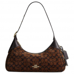 Coach Ella 21 Klasikinis monogramos ra&scaron;tas Reguliuojamas peties dirželis Para&scaron;uotas veliūras su chenilu Lygios odos peties rankinė Maža CDV37-IMA7U Basic Set (Bag+Dust Bag)