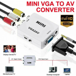 VGA į AV mini konverteris mastelio adapterio palaikymas 1080P VGA2AV konverteris i&scaron; kompiuterio į televizorių HD kompiuteris į televizorių NONE
