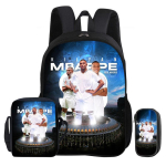 M-Mbappe 3 vnt. rinkinys Kuprinė Peties krep&scaron;ys Pie&scaron;tukinės krep&scaron;iai Kuprinė Futbolo žvaigždė Rucksack vaikas Mochila Sportinė kuprinė Vaikų dovana