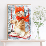 Pilnas kvadratinis deimantinis dažymas gyvūno katė 5d deimantinis siuvinėjimas deimantinis namų dekoro dovana 20*25 cm