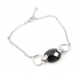 Les Tr&eacute;sors De Lily [G9396] - Bracelet Argent 'Linda' noir