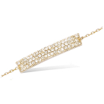 Les Tr&eacute;sors De Lily [J0163] - Bracelet Plaqu&eacute; or 'Sissi' blanc dor&eacute; - 25x4 mm