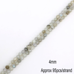 Natūralūs pilki briaunoti &bdquo;Flashstone&ldquo; karoliukai papuo&scaron;alams, laisvi akmeniniai karoliukai &bdquo;pasidaryk pats&ldquo; apyrankė 4mm 95pcs