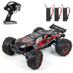 F14A RC automobilis didelio greičio 1/10 2,4 GHz lenktyninis automobilis 70 km/h 4WD visureigis be &scaron;epetėlių su metalinėmis dalimis C stebulės laikiklio pakabos svirtis 3 battery