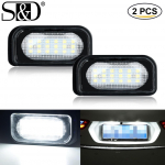 2vnt/komplektas LED valstybinio numerio lemputė be klaidų Canbus skirtas Benz Mercedes C-Classe W203 4Door 2001-2007 Automobilio stiliaus 18SMD LED automatinis numerio žibintas