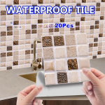 Virtuvės &bdquo;Backsplash&ldquo; plytelės Nulupkite ir priklijuokite 3D sienų lipdukus Vandeniui atsparūs tapetai Lipni sienų apdaila vonios kambariui Miegamojo Svetainės staliukas 20PCS