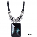 Vyrų 12 Zodiako dizaino Astrologijos karoliai žvaigždyno pakabuko galaktika Aries
