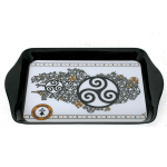 Les Tr&eacute;sors De Lily [A1086] - Petit Plateau m&eacute;lamine 'Triskel' noir blanc - 21x14 cm juoda