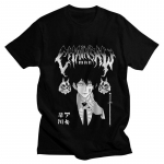 Harajuku Chainsaw Vyri&scaron;ki mar&scaron;kinėliai Vyri&scaron;ki trumpomis rankovėmis gryni mar&scaron;kinėliai Laisvalaikis Anime Manga Aki Hayakawa Tee Tops Streetwear mar&scaron;kinėliai XS juoda