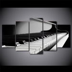 Drobė Sieniniai paveikslai &Scaron;iuolaikiniai karkasai Svetainė 5 dalys Fortepijono klavi&scaron;ai Muzikos instrumentų dekoravimas HD spausdintu plakatu tapyba 20x35cm*2 20x45cm*2 20x55cm*1
