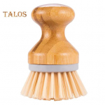 Medinis indų &scaron;epetys Daugiafunkcis naujovi&scaron;kas bambuko rankena, patvarus, tvirtas krosnelės plovimo &scaron;epetys, skirtas barui pilka