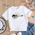 (Azijos dydis) Moteri&scaron;ki mar&scaron;kinėliai, nuotykių tendencijos, mielas stilius, madingi mar&scaron;kinėliai, moteri&scaron;ki drabužiai, trumpomis rankovėmis, grafiniai mar&scaron;kinėliai S