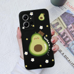 Gėlių dėklai, skirti Xiaomi Redmi Note 12 11 10 9 8 7 Pro Max Galinis dangtelis Mielas avokado mink&scaron;tas silikoninis fotoaparato apsauginis telefono fondas Redmi Coques Redmi Note 11S 4G violetinė