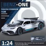 1/24 Scale Benz ONE Sports Diecast automobilių modelio žaislas, patraukiama atgal žaislinė transporto priemonė su garsu ir &scaron;viesa vaikams, mažiems berniukams, mergaitėms, dovanų kolekcija 1/24-21x9x5cm pilka