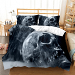 3D skaitmeninis spausdintas patalynės komplektas, Black Skull Head serijos patalynės užvalkalas, pagalvės užvalkalas, antklodės užvalkalas, AU240 * 270, ypač didelis namų dekoras