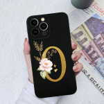 Apple iPhone 13 14 15 Pro Max X XS XR SE telefono dėklo dangtelis skystas mink&scaron;tas matinis silikonas, atsparus smūgiams, gėlių raidės iPhone korpuso buferiui iPhone 13 Pro