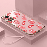 Prabangus padengtas TPU telefono dėklas su dirželiu, skirtas Xiaomi Poco F1 F3 F4 F5 M3 M4 M5 X3 X4 X5 PRO 11 Lite 11T 12T 13T dėkliukams A37 makiažo kosmetiniams lūpų dažams Xiaomi Poco F1