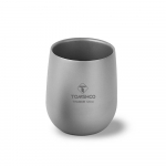 TOMSHOO izoliuotas dvisienis gėrimų puodelis Camping Titanium Water Cup skirtas kempingo žygiams 120ml