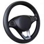 Stilingas automobilinis neslystantis vairo mechanizmas, dirbtine oda apvyniotas ratų dangtelio apsauga mėlyna/juoda